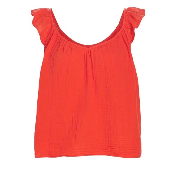 NWT VELVET BY GRAHAM & SPENCER anette cotton gauze ruffle top size medium - Picture 7 of 7